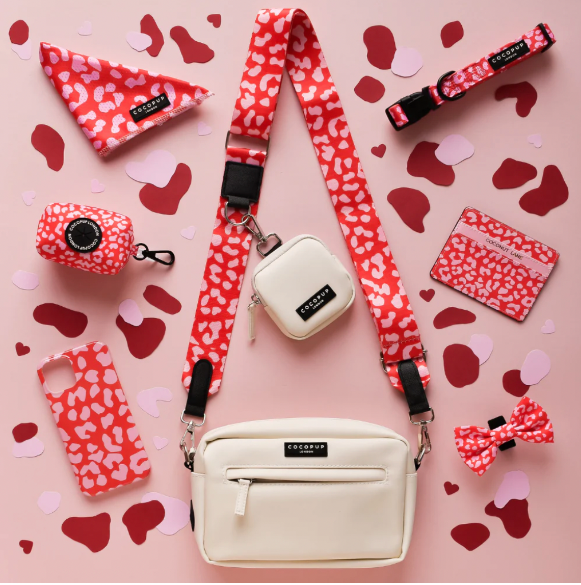 Bag Strap - Red & Pink Leopard