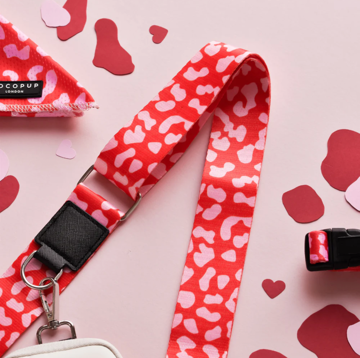 Bag Strap - Red & Pink Leopard