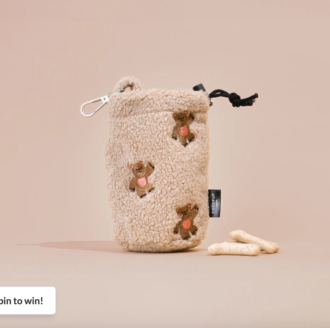 Drawstring Treat Pouch - Theo Embroidered Teddy