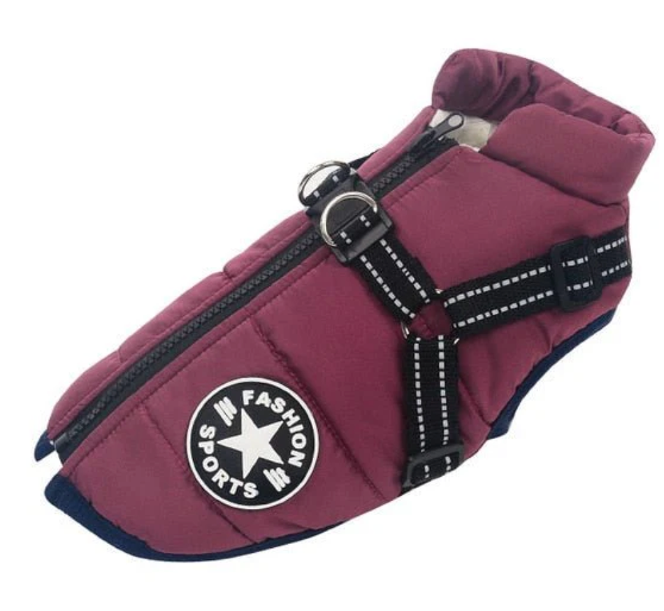 Waterproof Dog Jacket with Harness Pet Dog Jacket With Harness Winter Warm Dog Clothes For Labrador Waterproof Small Dog Coat Chihuahua French Bulldog Outfits