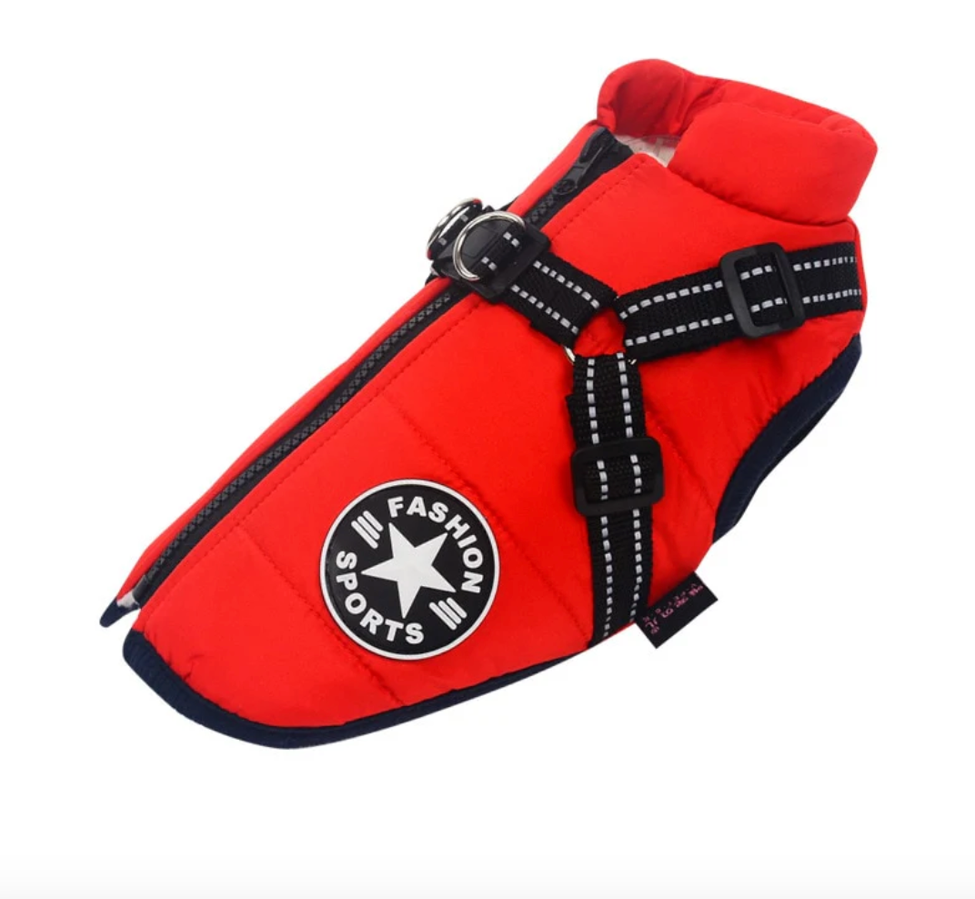 Waterproof Dog Jacket with Harness Pet Dog Jacket With Harness Winter Warm Dog Clothes For Labrador Waterproof Small Dog Coat Chihuahua French Bulldog Outfits