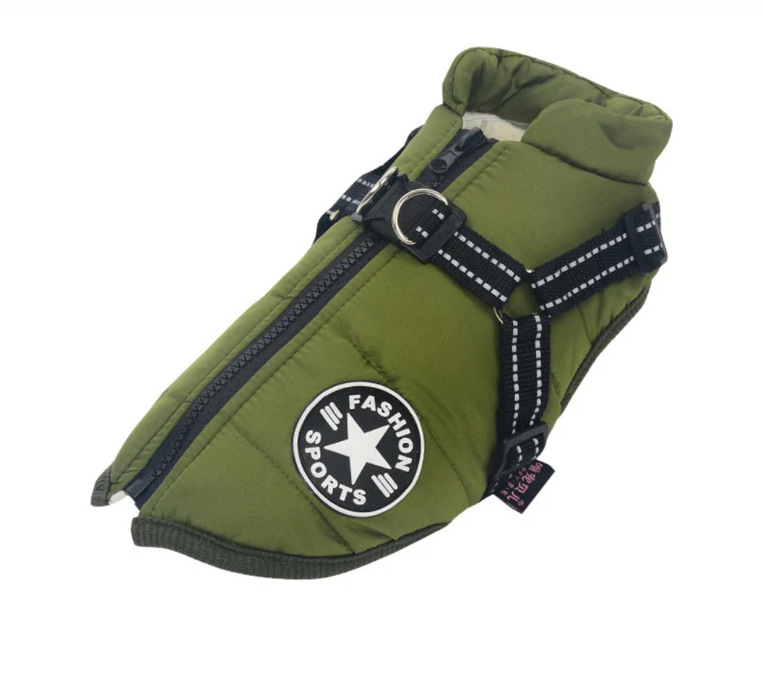 Waterproof Dog Jacket with Harness Pet Dog Jacket With Harness Winter Warm Dog Clothes For Labrador Waterproof Small Dog Coat Chihuahua French Bulldog Outfits