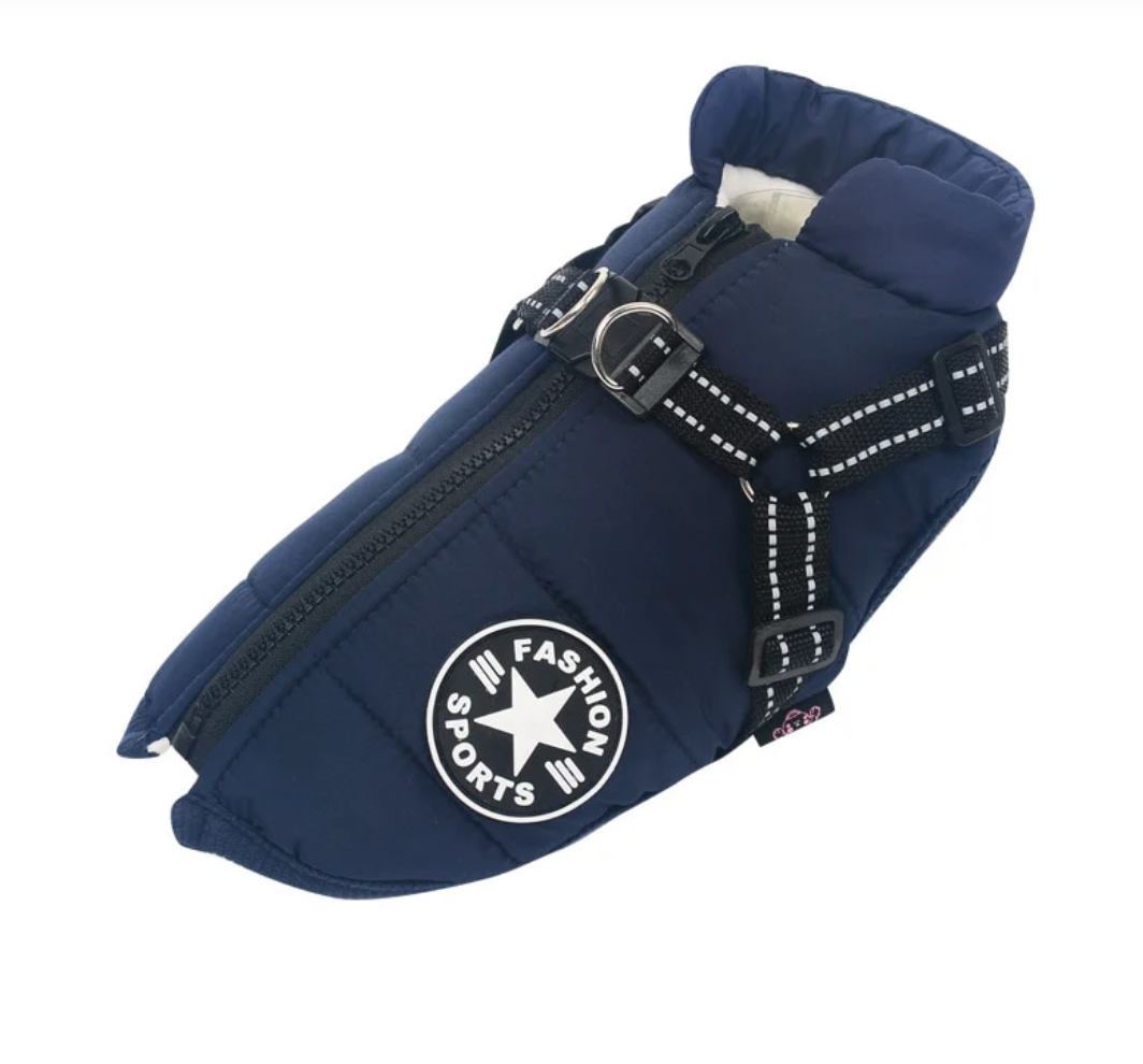 Waterproof Dog Jacket with Harness Pet Dog Jacket With Harness Winter Warm Dog Clothes For Labrador Waterproof Small Dog Coat Chihuahua French Bulldog Outfits