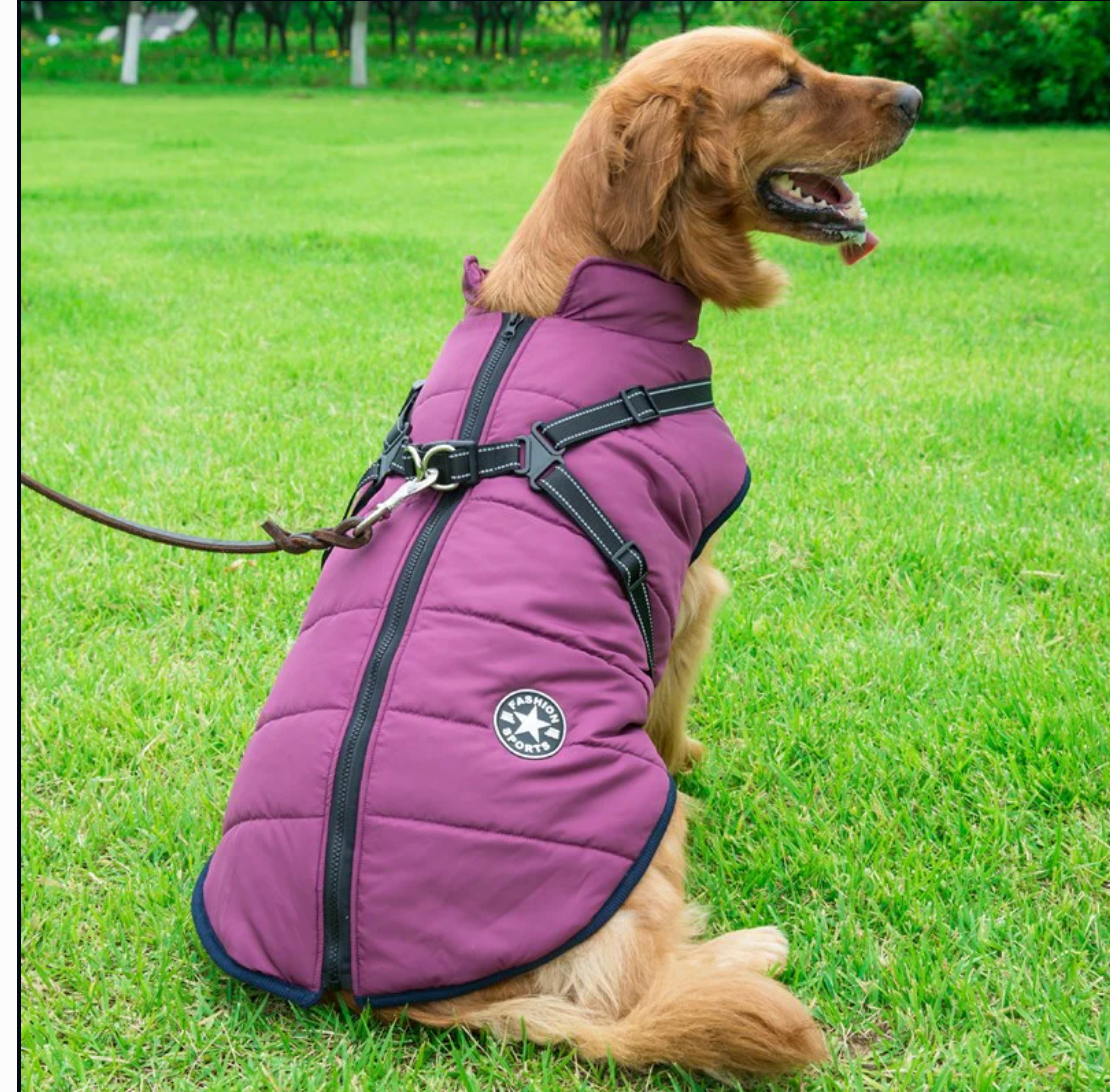 Waterproof Dog Jacket with Harness Pet Dog Jacket With Harness Winter Warm Dog Clothes For Labrador Waterproof Small Dog Coat Chihuahua French Bulldog Outfits