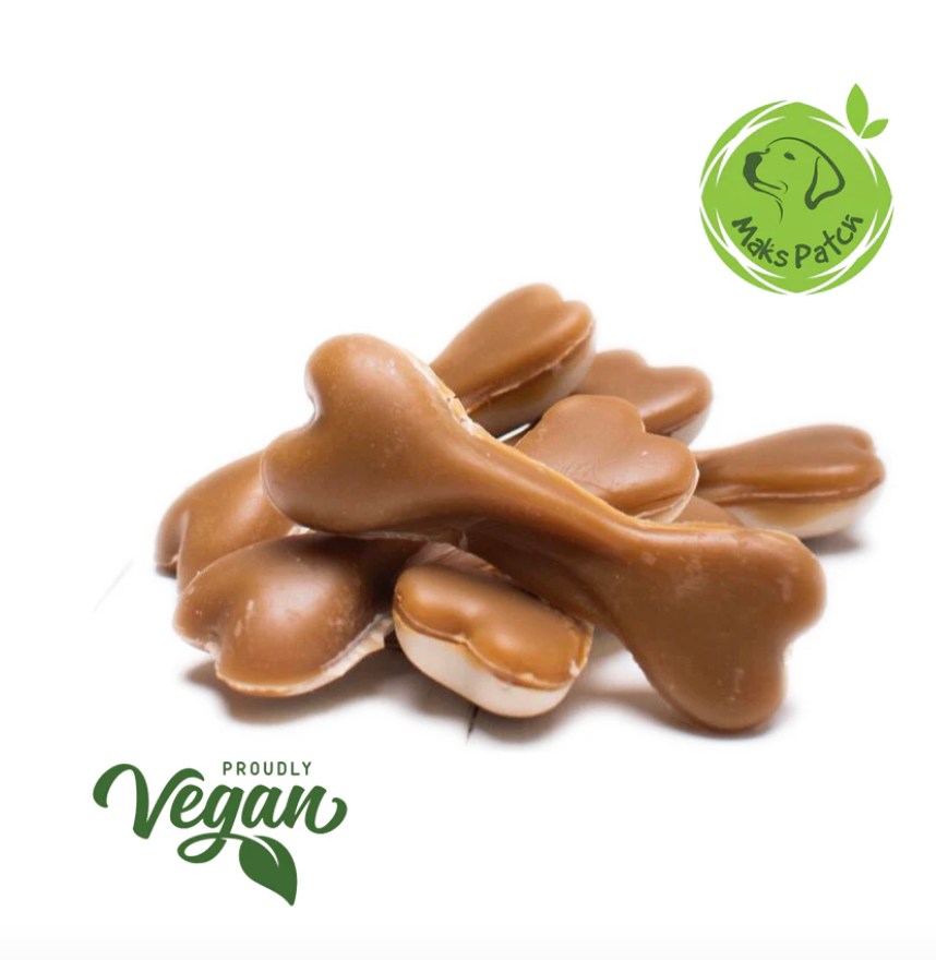 Vegan Dog Chews - Maks Patch Peanut Butter Dual Bones. Small