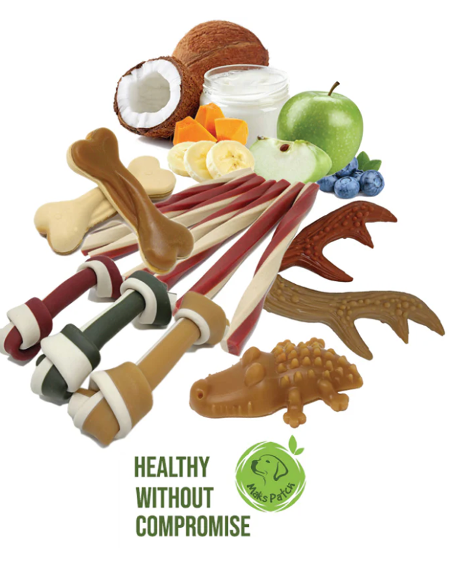Vegan Dog Chews - Maks Patch Peanut Butter Dual Bones. Small
