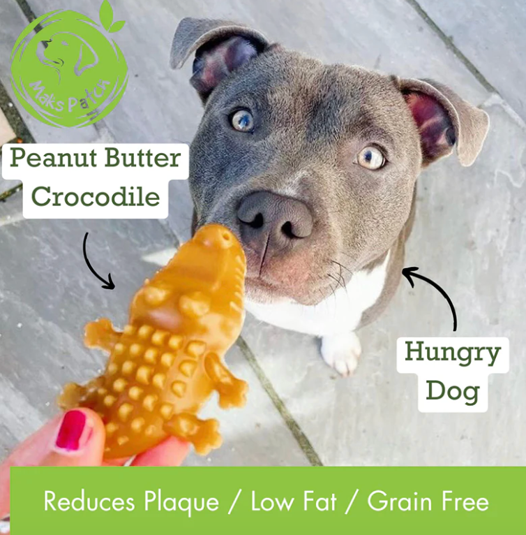 Vegan Dog Treats - Maks Patch Peanut Butter Crocodiles Medium