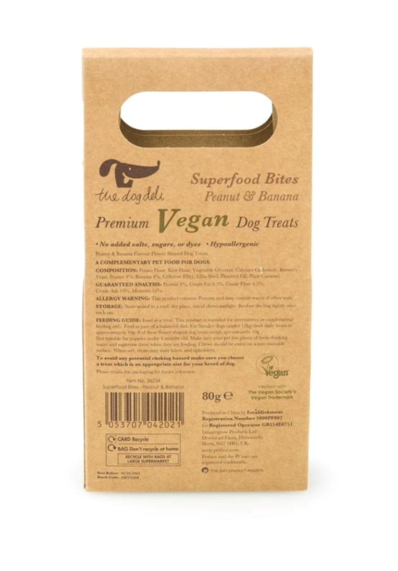 SUPERFOOD BITES WITH PEANUT & BANANA VEGAN DOG TREATS