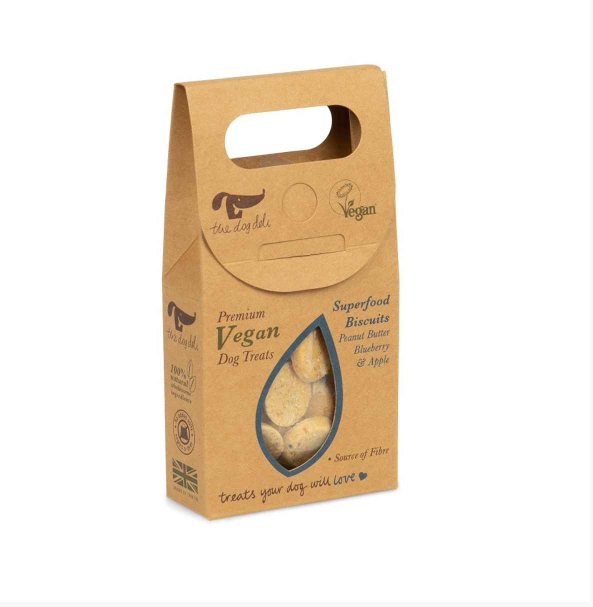 VEGAN DOG TREATS WITH PEANUT BUTTER, BLUEBERRY & APPLE