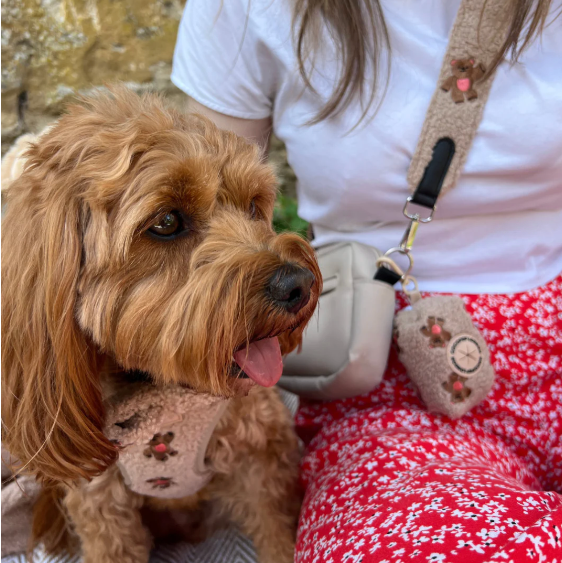 Theo Embroidered Teddy Poop Bag Holder