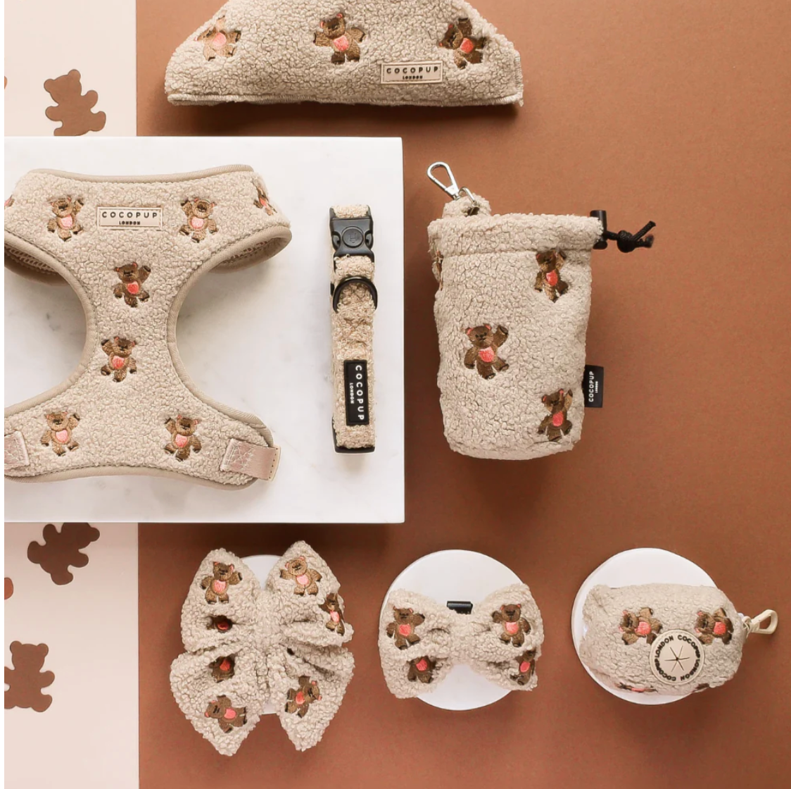 Theo Embroidered Teddy Poop Bag Holder