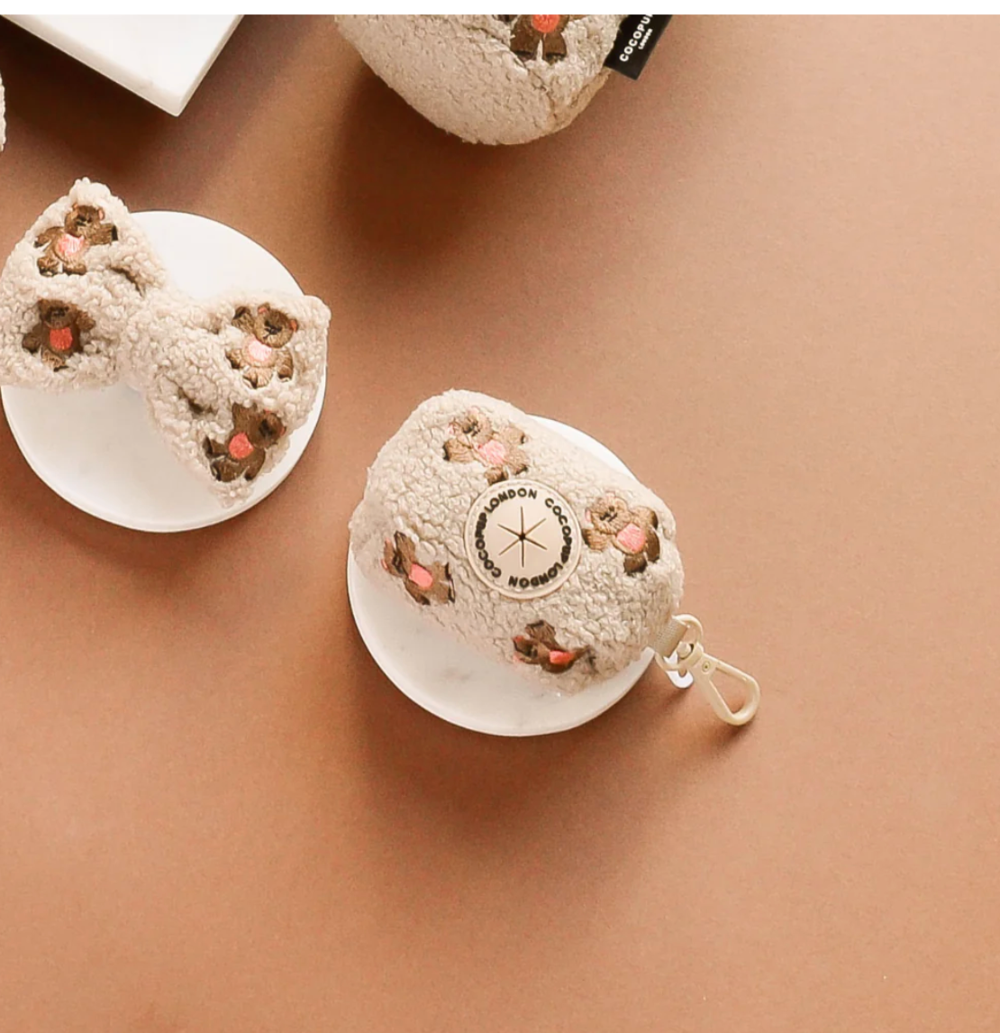 Theo Embroidered Teddy Poop Bag Holder