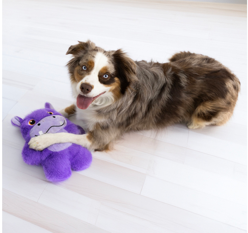 KONG Snuzzles XL colossal characters are plump-full of fun! Snuzzles XL’s full-body squeaker calls out with a long, low-tone bellow, and gives the toy a dense mouthfeel that engages play and rewards natural chewing behavior with every bite.