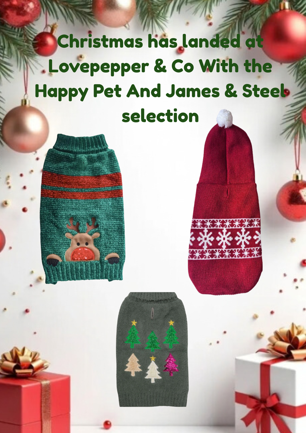 Christmas Jumpers from James and Steel in three classic designs