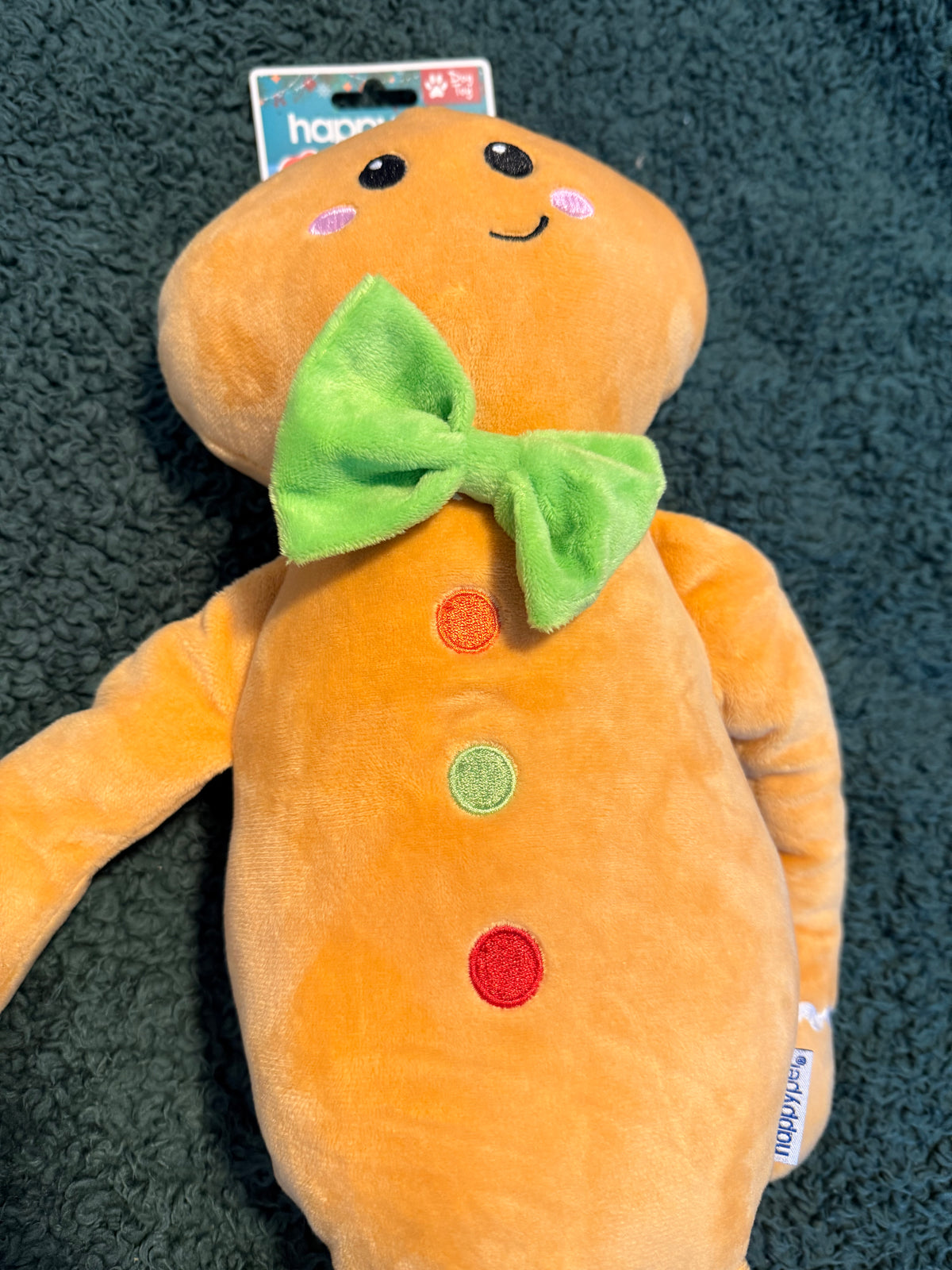 Jumbo Gingerbread Plush Dog Toy by Happy Pet