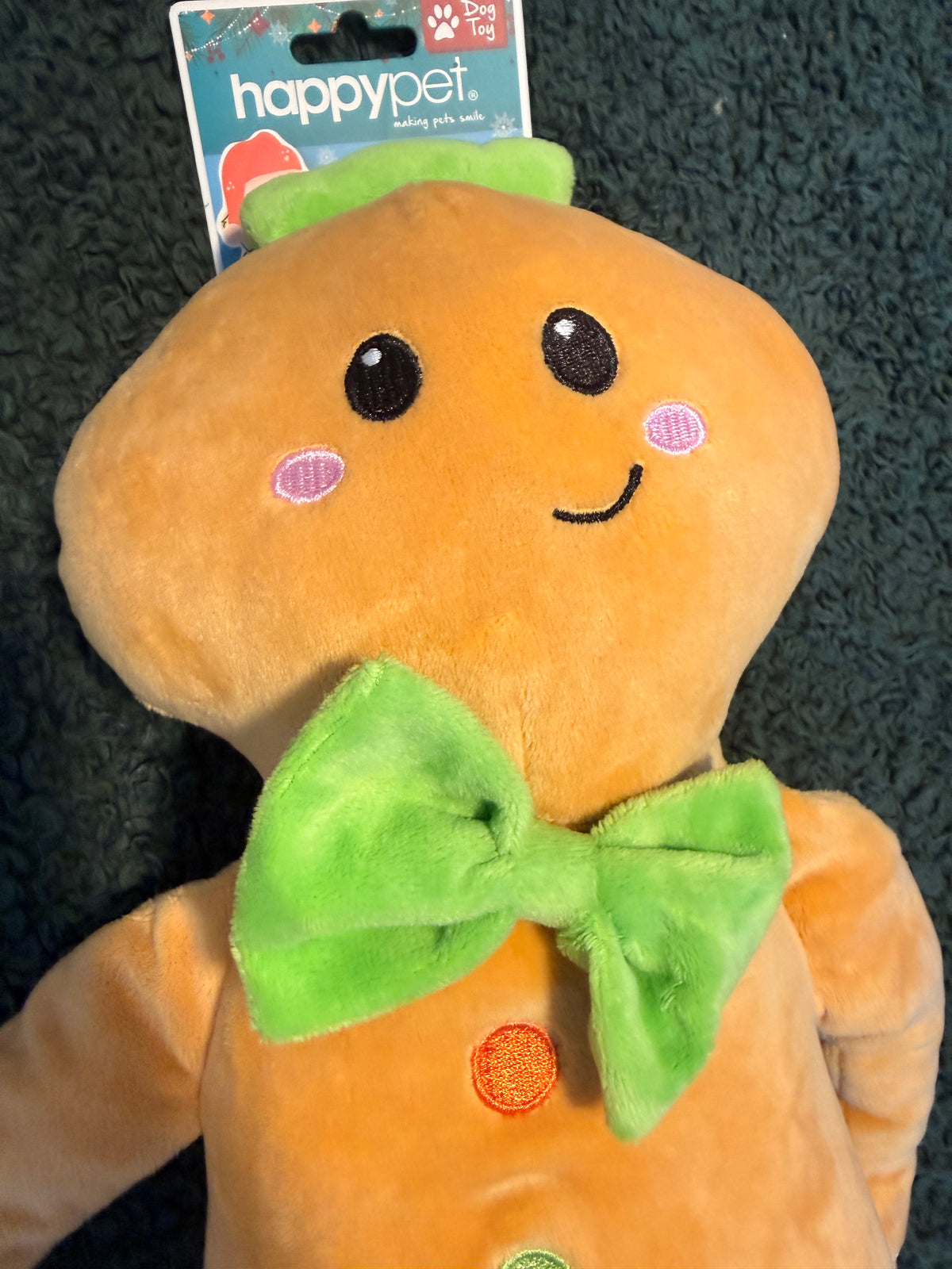 Jumbo Gingerbread Plush Dog Toy by Happy Pet