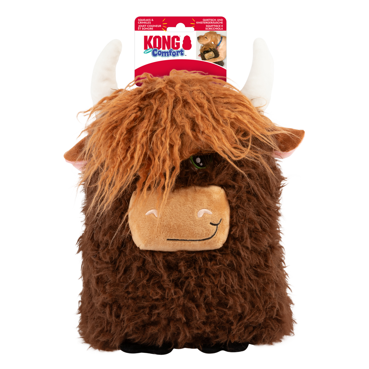KONG Comfort Jumbo Highland Cow Dog Toy