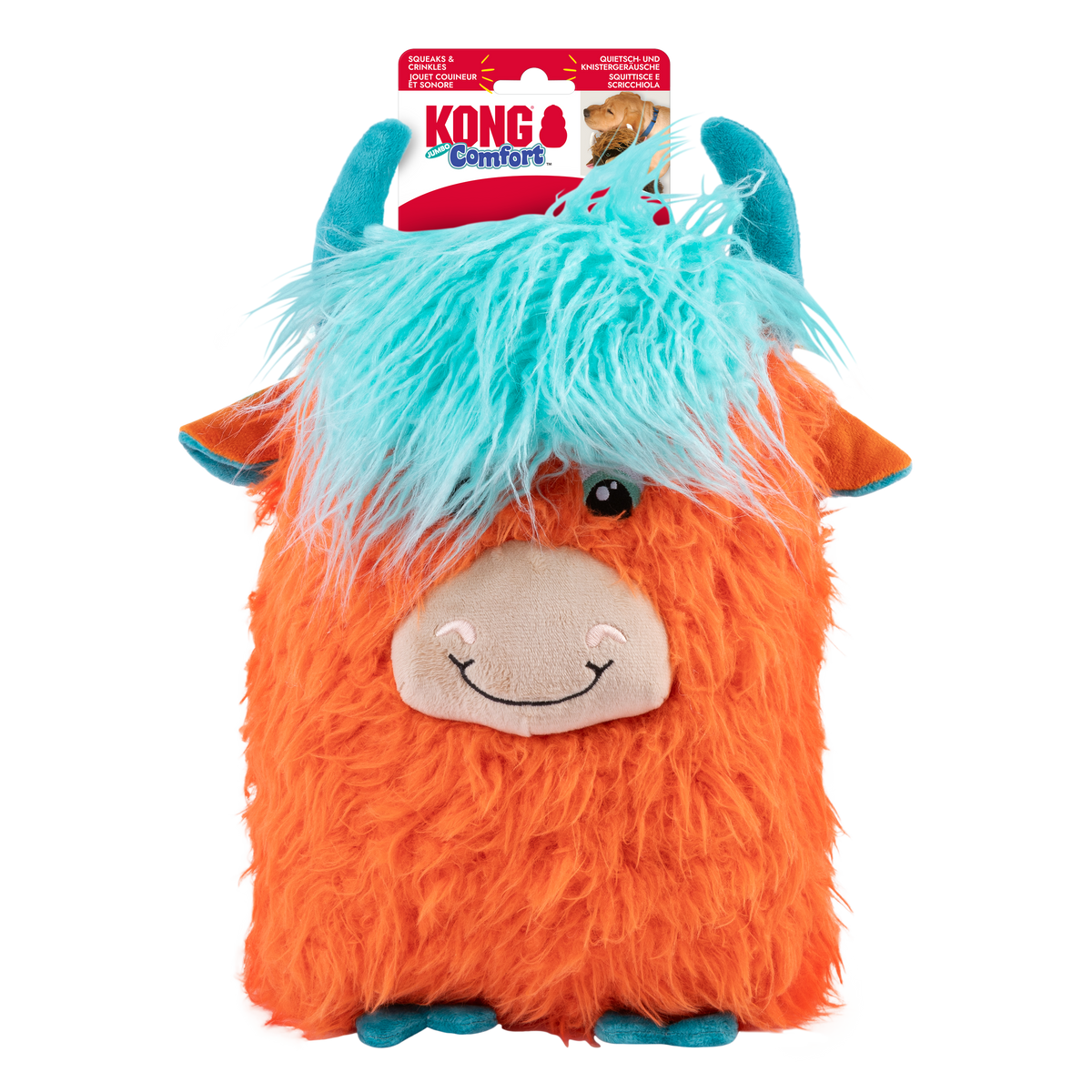 KONG Comfort Jumbo Highland Cow Dog Toy