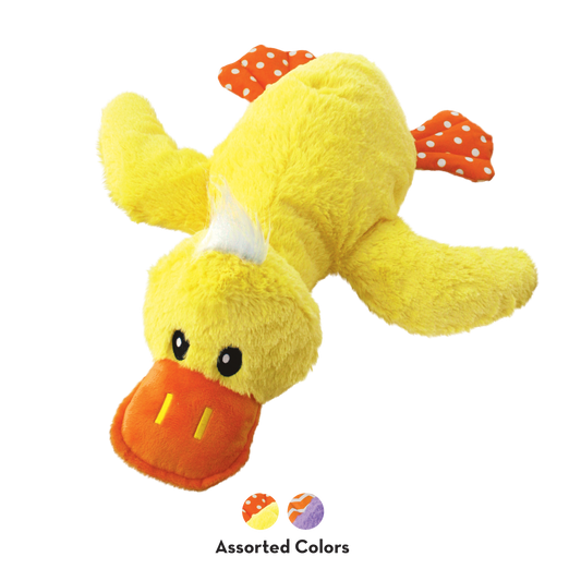 KONG Comfort Jumbo Plush Dog Toy - Yellow Duck-Purple Duck