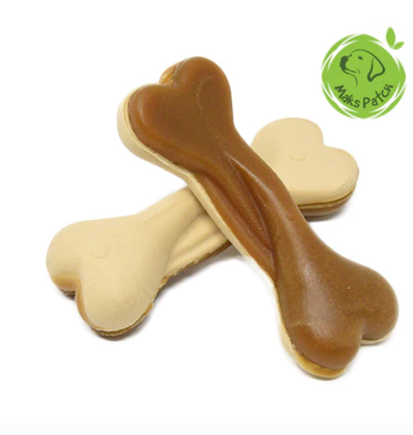 Vegan Dog Chews - Maks Patch Peanut Butter Dual Bones.Large