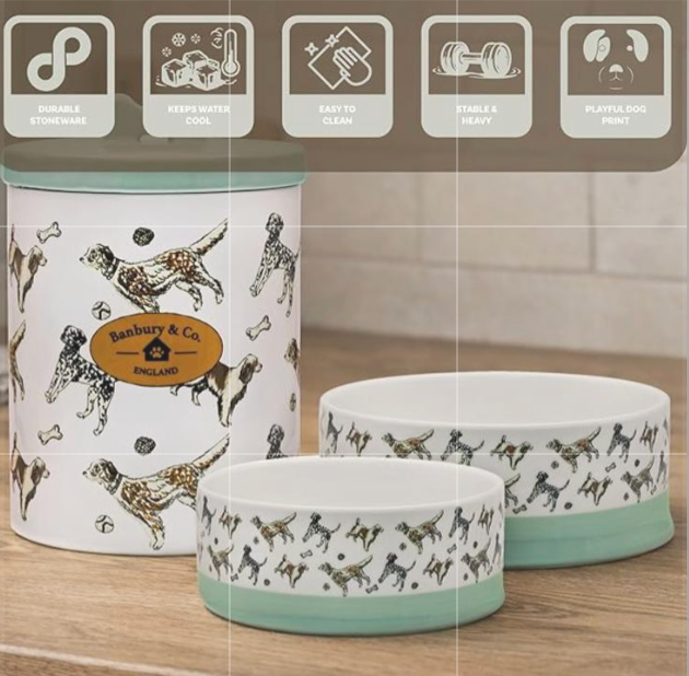 Banbury & Co Ceramic Bowl for water or food perfect for dogs and puppies