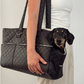 Cocopup Dog Carrier in Quilted Black.&nbsp;Combining ultimate comfort for your pup with effortless, chic functionality for you. Designed specifically for small dogs and puppies, this stylish tote-style carrier makes every outing easy.&nbsp;