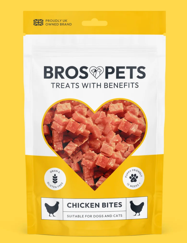 Bros Pets Treats Our Bites are the ultimate healthy snack for your pets, made with premium, single protein sources. Ideal for training or treating, these grain-free and gluten-free bites are packed with nutrients to support your pet's well-being.