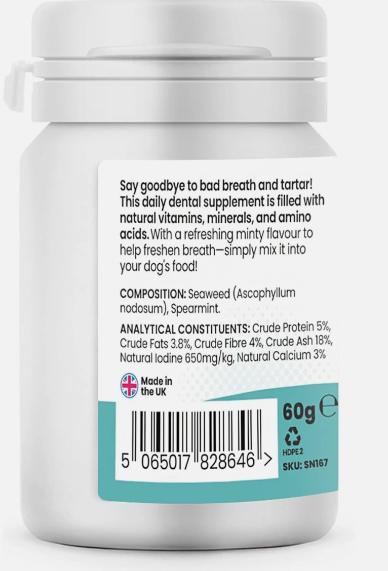 Supernature Plaque Remover for Dogs 60g | 100% Natural Dental Care, Reduces Plaque