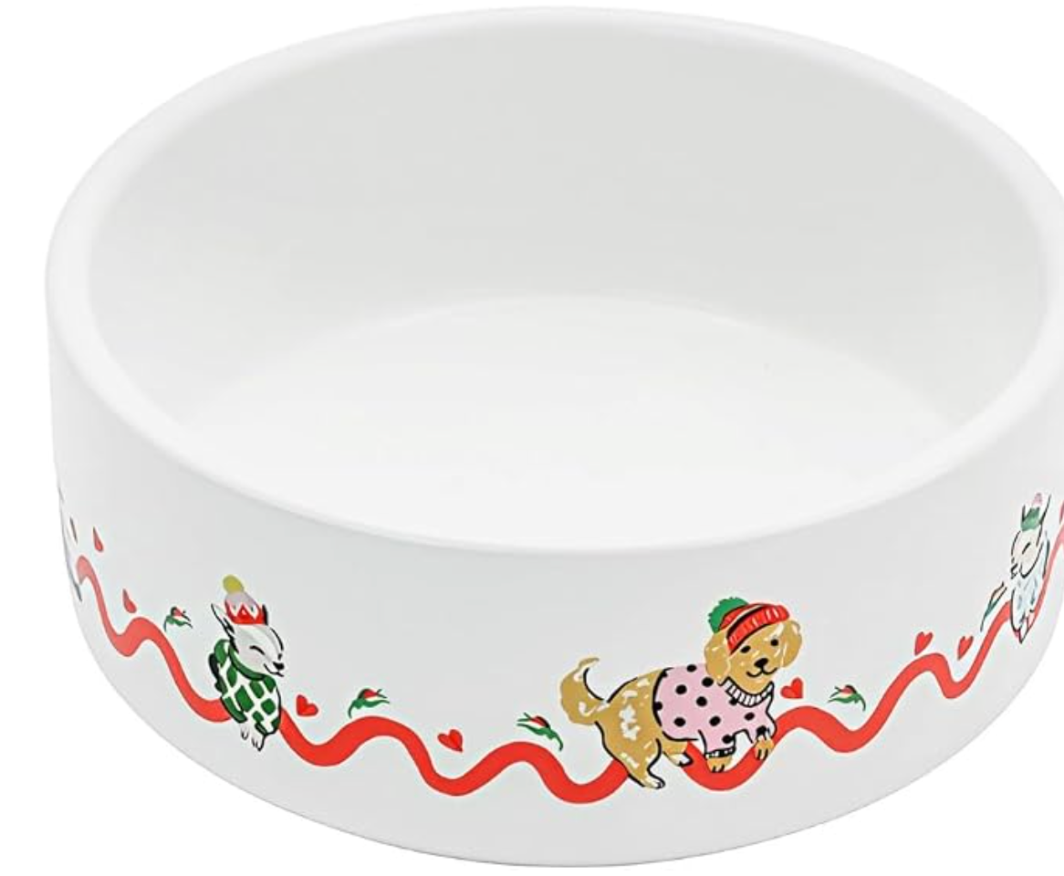Cath Kidston Hearts and Roses Ceramic Pet Bowls in two different sizes