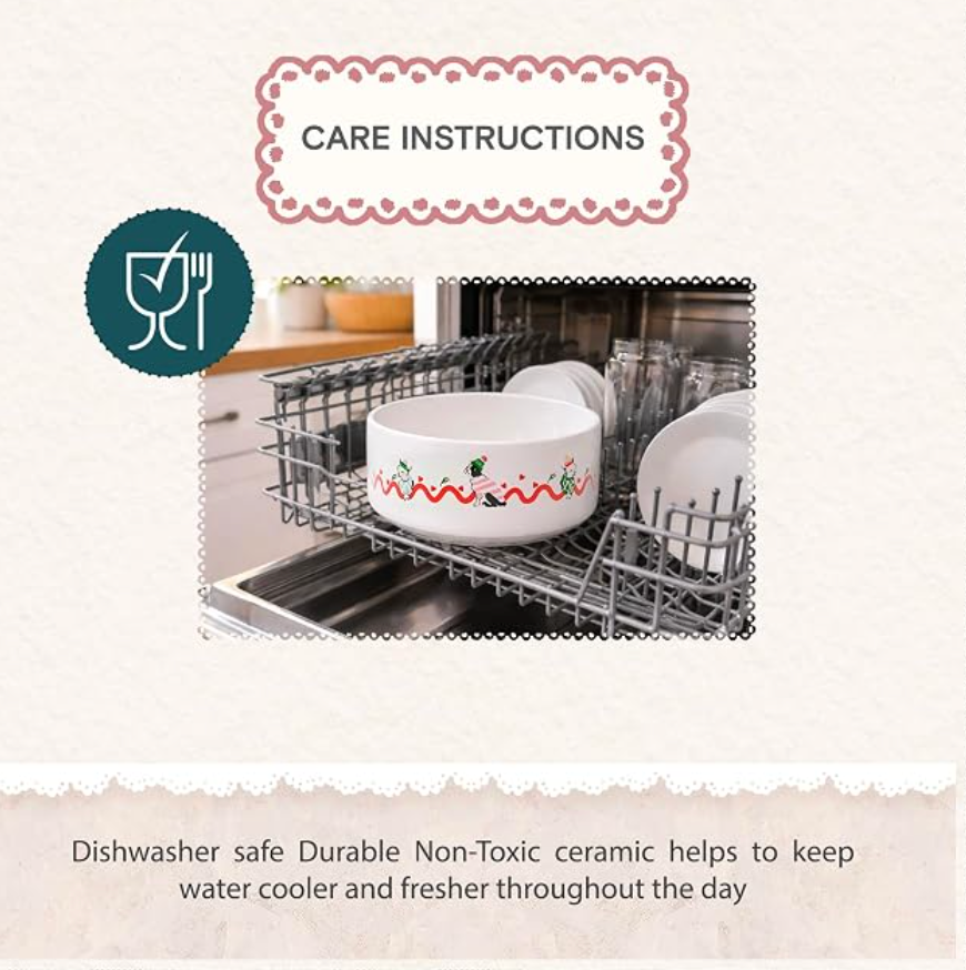 Cath Kidston Hearts and Roses Ceramic Pet Bowls in two different sizes