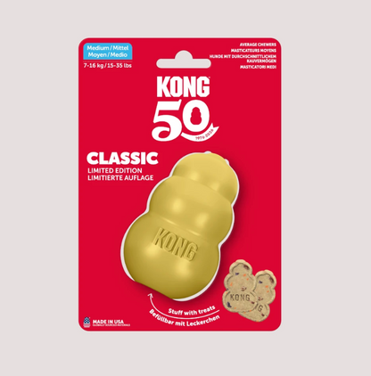 Kong Classic Limited Edition Gold in Medium and Snacks