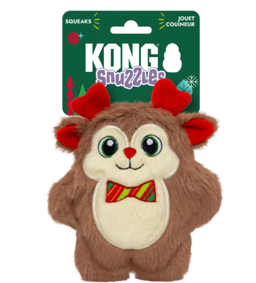 KONG Holiday Christmas Toys for Dogs and Puppies - Snuzzles range from XL to XS