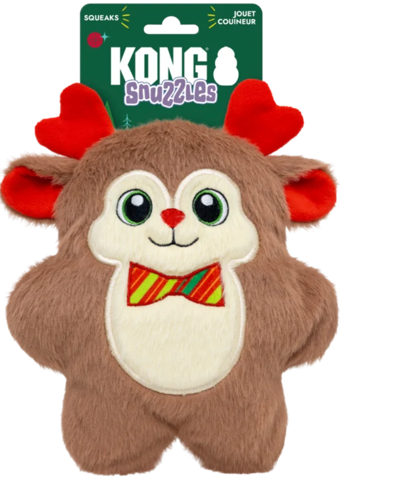 KONG Holiday Christmas Toys for Dogs and Puppies - Snuzzles range from XL to XS