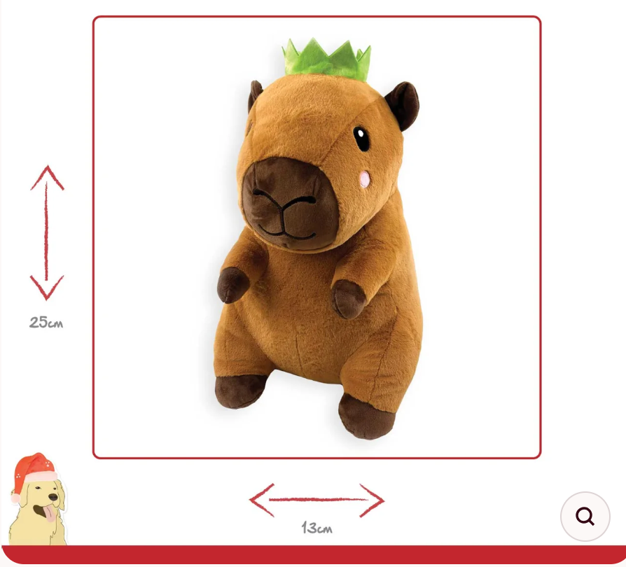 Happy Pet Corby Capybara Plush Dog Toy