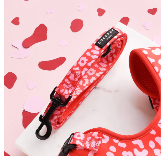 COCOPUP Red & Pink Leopard Adjustable Neck HARNESS