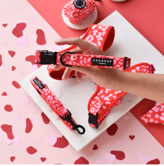 COCOPUP Red & Pink Leopard Adjustable Neck HARNESS