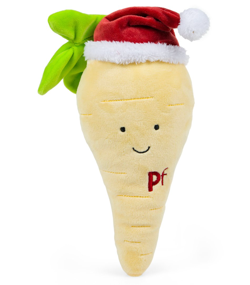 Petface  Dog Toy has had a winter makeover ready for Christmas! With a cute smiley face, crinkle leaves and a built in squeaker.