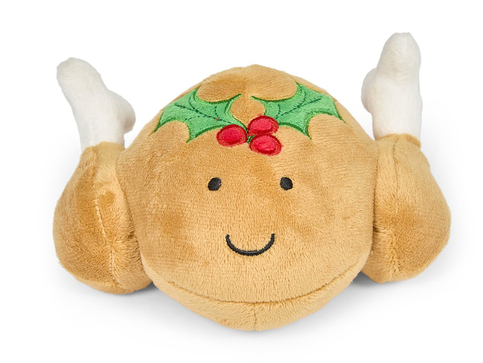Petface  Dog Toy has had a winter makeover ready for Christmas! With a cute smiley face, crinkle leaves and a built in squeaker.