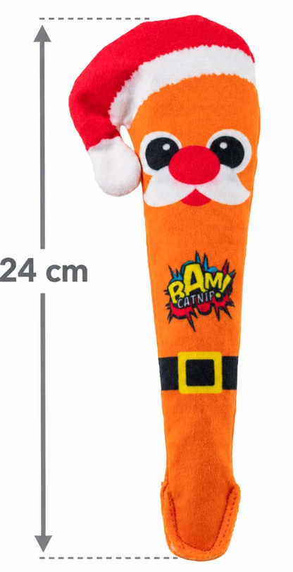 Cat Christmas toys-BAM Santa and Rudolf Catnip toys.