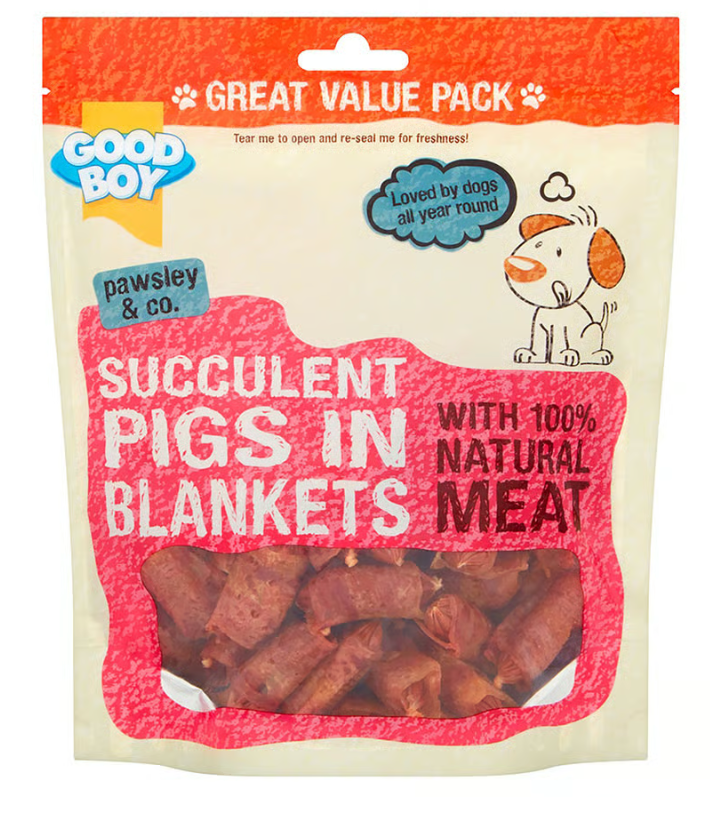 GOOD BOY Christmas treat options Pigs in Blankets,Chewy Twists and Chicken variety