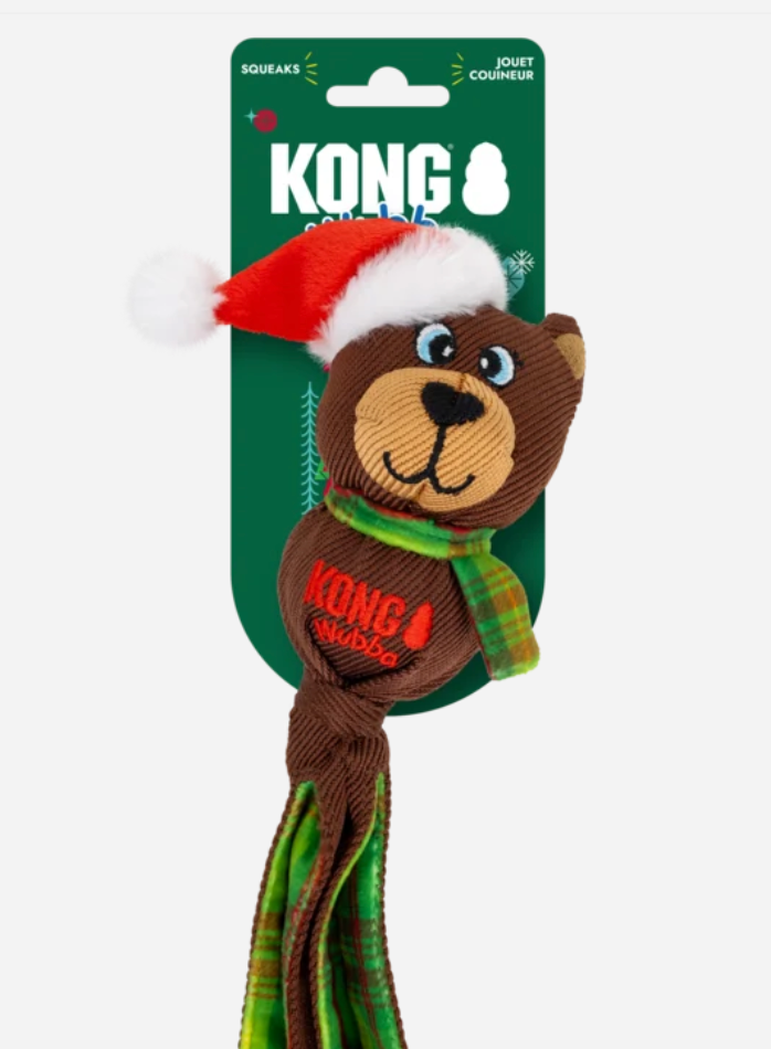 KONG Holiday Wubba collection in two sizes and four exciting characters