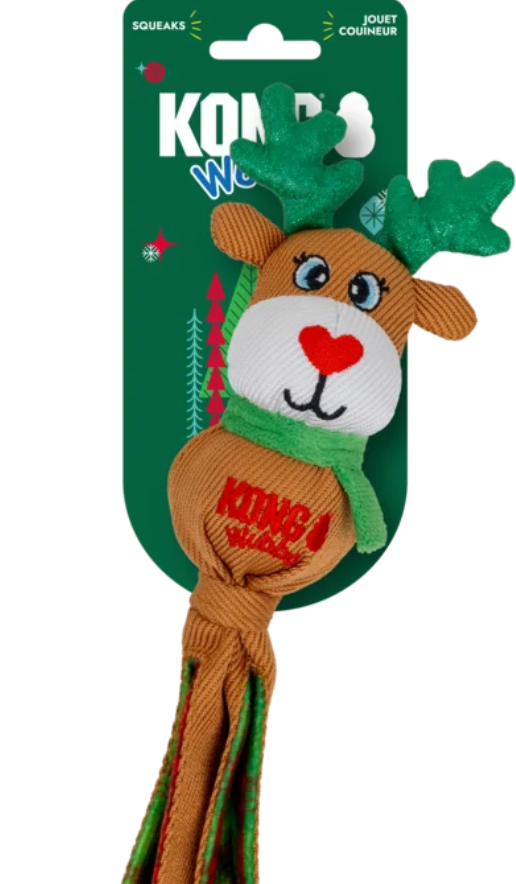 KONG Holiday Wubba collection in two sizes and four exciting characters