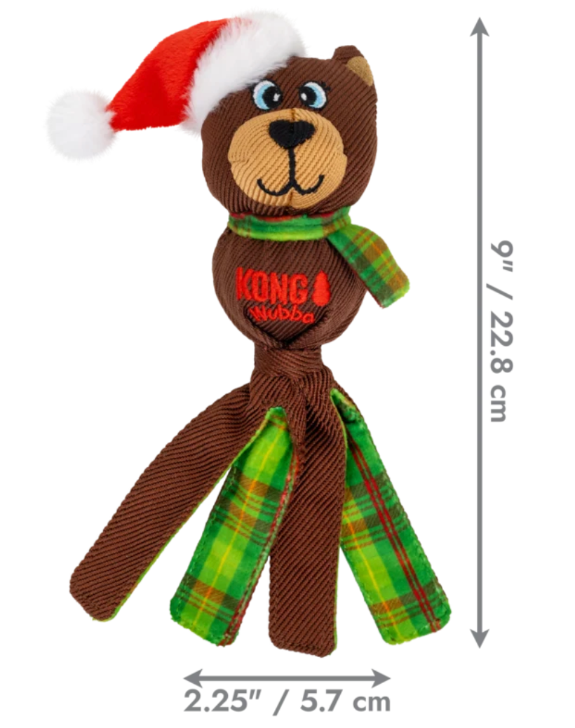 KONG Holiday Wubba collection in two sizes and four exciting characters