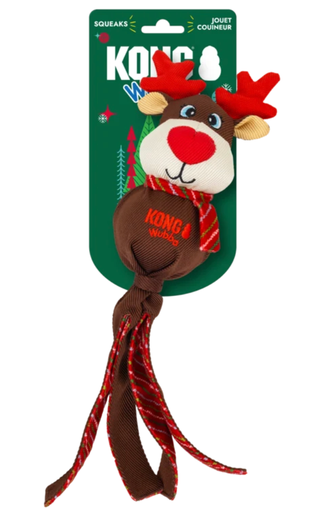 KONG Holiday Wubba collection in two sizes and four exciting characters