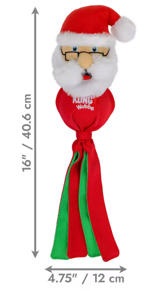 KONG Holiday Wubba collection in two sizes and four exciting characters
