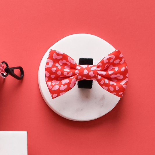 Red & Pink Leopard Bow Tie