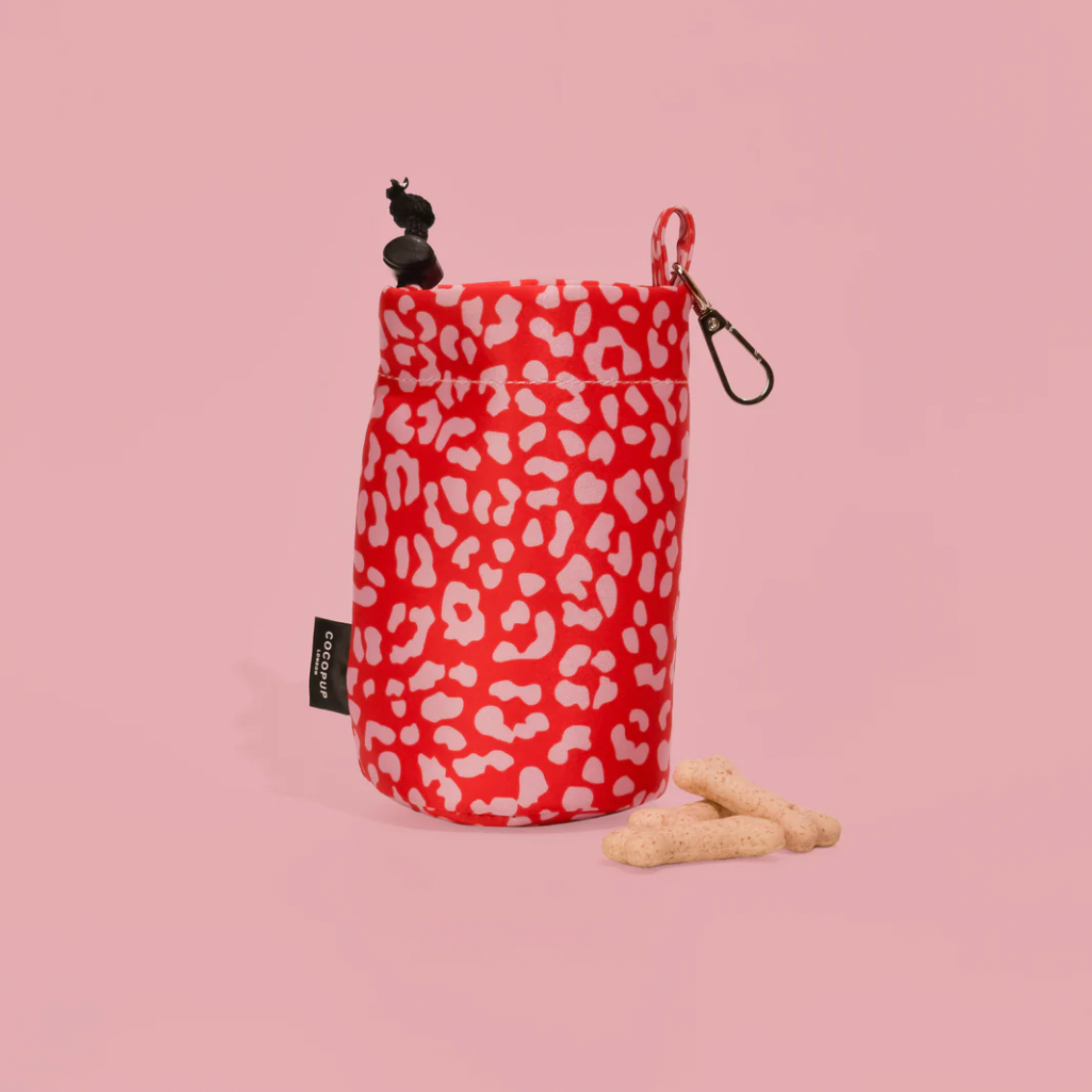 Drawstring Treat Pouch - Red & Pink Leopard